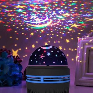 Veilleuses multifonctions LED ciel étoilé, Projection de lumière de chevet, chambre à coucher, lampe d'ambiance rotative, projecteur de scène