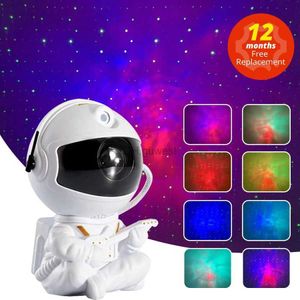 Luces nocturnas NUEVO Astronauta Galaxy Starry Night Light Star Sky Lámpara de noche para el hogar Niños Cumpleaños YQ240207