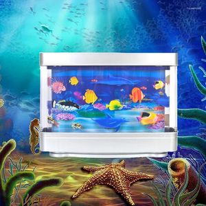 Veilleuses océan Aquarium lampe décorative artificielle Aquarium de poissons tropicaux lumière de mouvement virtuel mobile imitant