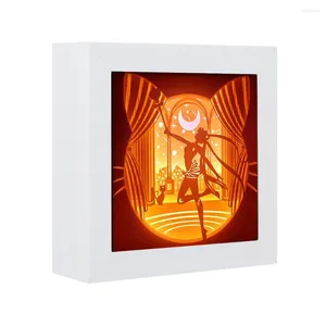 Caja de luz de corte de papel con luces nocturnas, lámpara de Anime Shadow Sailor Moons para niña, mesa de dormir Led Usb, regalos de decoración para habitación bonita
