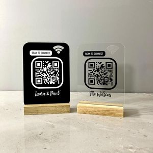 Veilleuses personnalisées Wifi QR Code panneau d'affichage acrylique pour les maisons cafés bars Restaurants Els Salons scanner pour signer