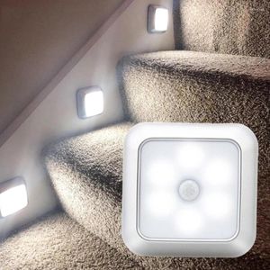 Luces nocturnas con Sensor de movimiento PIR, luz LED para dormitorio, escaleras, lámparas de pared para pasillo, armario, baño, cocina, decoración