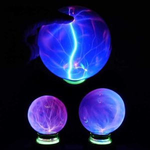 Veilleuses Boule Plasma 6 Pouces Globe Magique Tactile Sensible Interactif Lampe Nébuleuse Sphère pour Décorations Fêtes Chambre Cadeaux De Vacances HKD230704