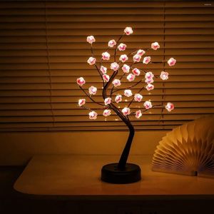 Luces nocturnas Plum Blossom Bonsai Tree Light - Espíritu de hada artificial con 36 LED Decoración de dormitorio Navidad