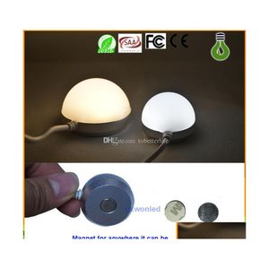 Night Lights Lampe de table USB portable DC 5V Lumière LED magnétique Dimmable Lecture Mini Night Lights Blanc Chaud Cool Drop Livraison Lumière Dhpiw