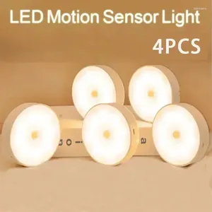 Luces nocturnas Lámpara recargable Escaleras para gabinetes de cocina Luz USB Armario inalámbrico PIR Sensor de movimiento