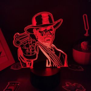 Luces nocturnas Red Dead Redemptions 2 Figura de juego Arthur Morgan Lámpara Led RGB Luz Regalo fresco Amigo Sala de juegos Mesa Decoración colorida