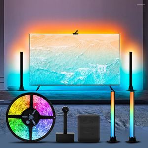 Veilleuses RGBIC LED TV rétro-éclairage bande 12V barres de lampe ambiante Tuya WiFi écran musique synchronisation Alexa Google Home contrôle avec caméra