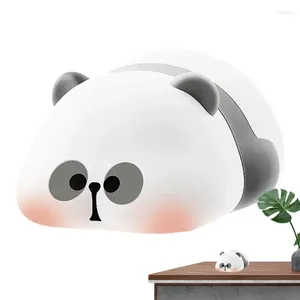 Lumières nocturnes Silicone Tap Light Panda Cartoon Pat Lamp pour gamin avec une texture douce Camping Bedroom College Dorm et