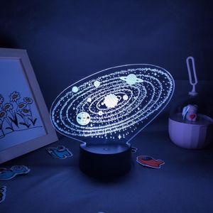 Luces nocturnas Sistema Solar Nueve planetas Lámpara de lava Espacio Universo 3D LED RGB Regalo de cumpleaños para amigos Dormitorio Mesa Escritorio Decoración