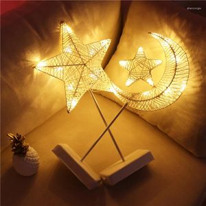 Luces de noche Estrella Luna Lámpara LED INS Chica Dormitorio Romántico Corazón Decoración Dormitorio Decoración Ambiente Luz