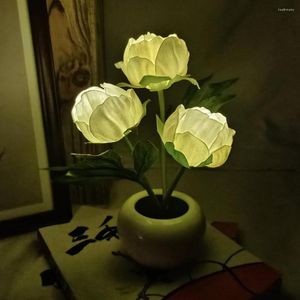 Luces nocturnas Tulipán Iluminación de luz LED Sin deslumbramiento Simulación Decoración de fiesta Decorativo