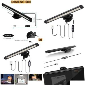 Veilleuses USB Sn LED Lampes de bureau Dimmable Ordinateur portable Barre suspendue Lampe de table Étude Lecture pour moniteur LCD Drop Livraison Otaqd