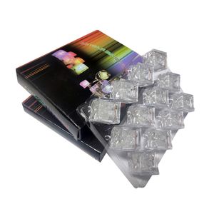 Veilleuses cadeau de Noël glaçons LED romantiques flash lent rapide 7 couleurs à changement automatique cube de cristal fête de mariage éclairage activé par l'eau USA TOCK