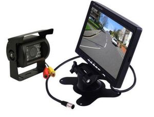 Caméra de recul CCD à vision nocturne 18 IR LED, moniteur LCD 7quot, Kit de vue arrière de voiture, câble vidéo de 10m pour Bus Long Truck3396733