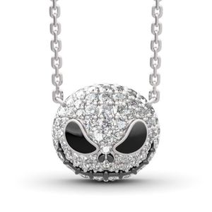 Nightmare Before Christmas Squelette Collier Jack Skull Crystals Pendante Femmes Collier de sorcière Goth Bijoux gothique J12182489