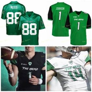 Nik1 NCAA College Jerseys Marshall Thundering Herd 1 Willie Johnson 3 Chris Jackson 3 Tyler King 7 Obi Obialo 14 Nick Mathews Fútbol personalizado