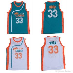 Nikivip Flint Tropics Movie Edition # 33 Jackie Moon Broidered Basketball Jersey Taille S-xxl Green White Drop Shipping