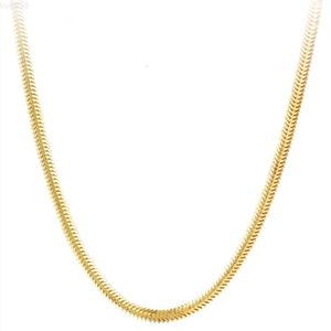Nines – collier chaînes en or véritable 18 carats, chaîne serpent ronde de 2.5mm de large, bijoux fins pour hommes et femmes