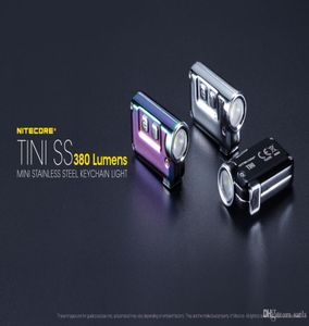 NITECORE TINI SS linterna USB recargable de acero inoxidable LED luz de llave XP-G2 S3 LED 380 LM MINI antorcha5526381