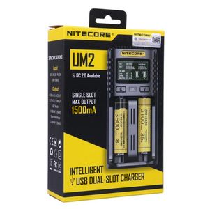 NITECORE UM2 chargeur Intelligent pour 18650 16340 21700 20700 22650 26500 18350 chargeurs de batterie AA AAA 2 emplacements 2A 18Wa48251f8024973