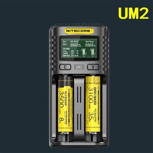 NITECORE UM4 UM2 C4 VC4 LCD Chargeur de Batterie Intelligent pour Li-ion/IMR/INR/ICR/LiFePO4 18650 14500 26650 AA 3.7 1.2V 1.5V Batteries D4