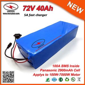 NMC Li-Ion Ebike Battery Pack 72V 40Ah Lithium Battery Pack pour 72V 3000W 5000W 7000W Controller use in 29PF Cells + 5A Charger