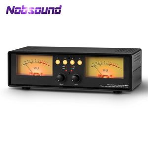 Nobsound Analog Dual VU Meter Sound Level DB Panel Display 4-way Audio Splitter Switcher Box Music Spectrum Visualizer