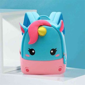 NOHOO Toddler Girl Backpack, 3D Mini Unicorn Cartoon Travel Pre School Bag for Girls Boys Kids 2-8 Years 210809
