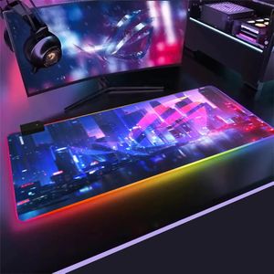 Alfombrilla de ratón RGB grande antideslizante, alfombrilla de ratón para juegos asus xxl, alfombrilla de ratón LED para Gamer, alfombrilla de ratón para teclado, alfombrilla de escritorio para ordenador portátil, alfombrilla genial