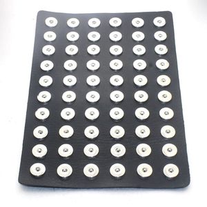 Support à bijoux à boutons-pression 12mm 18mm, affichage de boutons à pression, 10 couleurs, cuir noir pour 60 pièces, support d'affichage