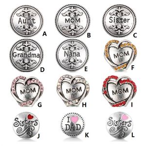 NOOSA Snap Bouton Bijoux Amour Famille Membre Maman figure Ginger Snap Chunks Fit DIY 18mm Snap Bracelets Bracelets Collier Bijoux