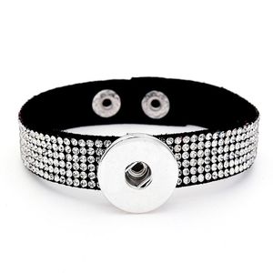 Bracelets en cuir larges Noosa 18MM Chunk Ginger Snap Button Charm Bracelet Strass Bracelet Pour femmes Interchangeable DIY Bijoux