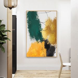 Nórdico creativo abstracto pintura verde lienzo de lámina de lámina posters Modern Wall Art Pints ​​Wall Imágenes para la decoración de la sala de estar