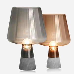 Lámpara de mesa led de cemento creativa nórdica para dormitorio, sala de estar, decoración de cabecera E14/E27, luz de escritorio moderna