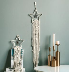 Accessoires de décoration nordique Boho tissé à la main étoiles tapisseries ornements cadeau de noël pour chambre d'enfants ferme décor à la maison Macr3964712