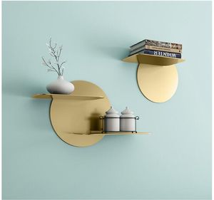 Étagère de décoration murale nordique ins Supports de rangement taille ménage salon or affichage Organisation chambre rack sans perforation