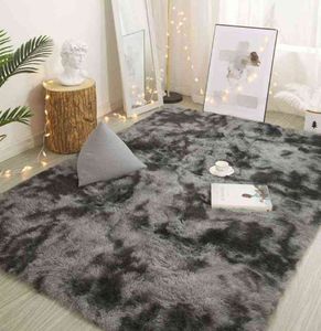 Nordic Lounge Moelleux Antidérapant Mixte Teinté Tapis Salon Chambre Center Tapis Noir Gris Rose Bleu Grande Taille Cheveux Tapis 220105