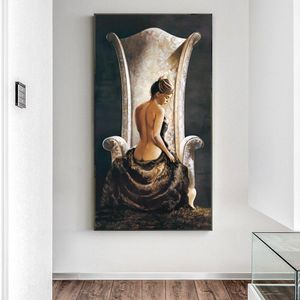 Peinture murale de femme Sexy de style nordique, toile d'art, affiche de Portrait, impression HD, pour salon, chambre à coucher, décoration sans cadre