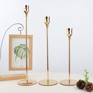 Nordic Simple Gold Candle Holders for Weddings Decoration Romantic Candlelight Home Decors