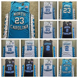 Jerseys de baloncesto de Carolina North Carolina NCAA Basketball 23 Michael College Jersey Laney Bucs High School todos cosidos 15 Carter Michael 2 Anthony Size S-XXL