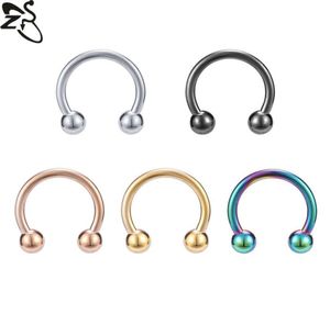 Anneau de nez Stud Piercing Bijoux Body Arts Faux Septum Anneaux Nosecuffs Titanium Daith Erecds Pin Hoop CZ segment à charnière Clicker N7832613