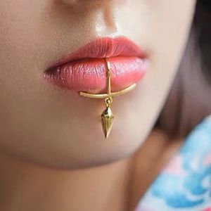 Anillos en la nariz Studs Fake Lip Piercing Jewelry ninguno piercing labret faux lipring acero inoxidable sin plomo joyería del cuerpo de níquel 231019