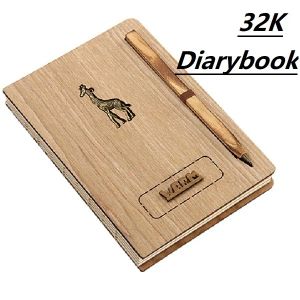 Cuadernos 1pc creative wooden kawaii cuaderno libro de mano diario diy alta tapa dura 32k estudiantes regalos de papelería