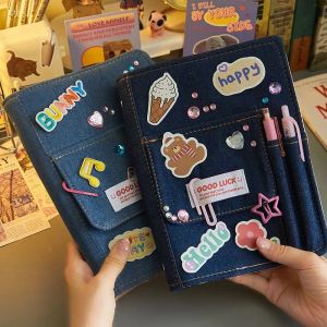 Notebooks créatifs denim Notebooks Binder Journal Ledger Gift Box Box Girl Bodage Stationnery Storage Korean School Supplies