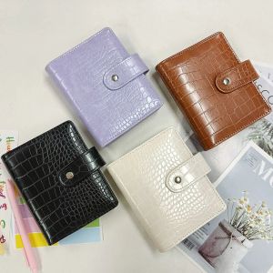 Notebooks Macaron Crocodile Pattern A7 Ring Binder Pu Clion Notebook Leather Lave Lave Notebook Cover Notebooks Journal Stationry