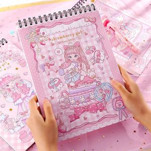 Bloc-notes A4 vierge littéraire carnet de croquis enfants dessin livre Graffiti cahier papier à dessin pour filles Kawaii princesse dessin bloc-notes 220914