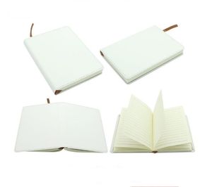 Bloc-notes A5 Journaux de sublimation avec ruban adhésif double face Cahiers de transfert thermique DIY White Blanks Faux Leather Journal A02