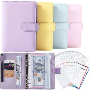 Notepads Budget binder with zippered envelope manager cash for budget saving A6 planner 6 pocket stickers 230408