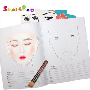 Bloc-notes Carnet de maquillage avec yeux ouverts et fermés pour maquilleur professionnel 6 formes de visage dans un livre 30 feuilles de papier 231212